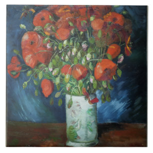 Azulejo Vase con pimientos rojos Vincent van Gogh Ceramic