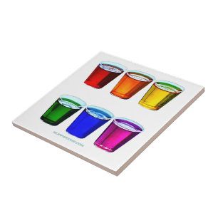 Azulejo vasos de chupito de SlipperyJoe's seis tazas dispu