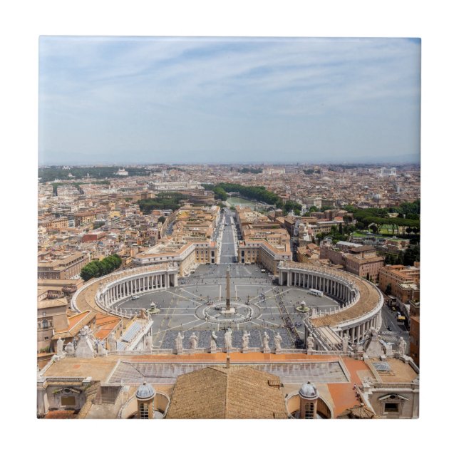 Azulejo Vaticano, Italia: Vista aérea de la Plaza San Pedr (Frente)