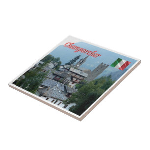 Azulejo VDA032 CHAMPORCHER, Valle de Aosta, Italia,