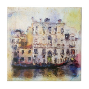 Azulejo Ve od Venecia hecha en acuarela artística