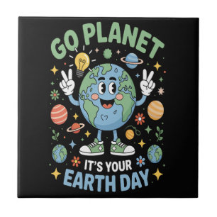 Azulejo Ve planeta es tu día de la Tierra