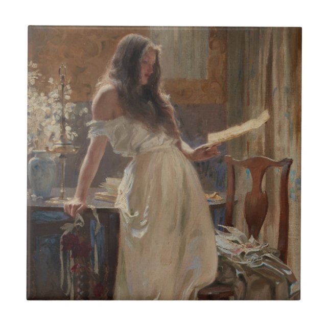 Azulejo Ve, Rosa Hermosa (por Herbert Draper) (Frente)