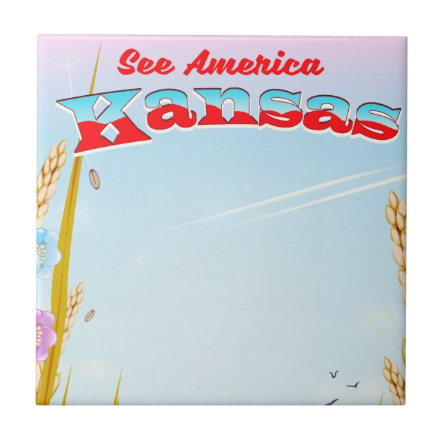 Azulejo ¡Vean América! - Kansas (Frente)