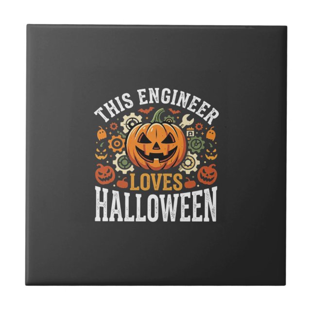 Azulejo Vector Calabaza de Ingeniero de Halloween (Frente)