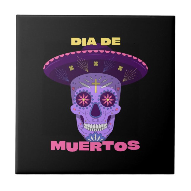 Azulejo Vector dia de los muertos - día de los muertos (Frente)