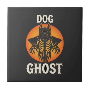 Azulejo Vector Fantasma de Perro Terror de Halloween