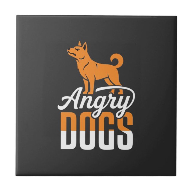 Azulejo Vector Mascota Perros Enojados (Frente)