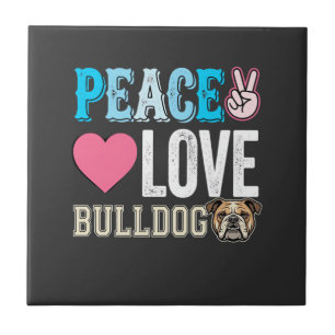 Azulejo Vector Perro Bulldog Paz Amor