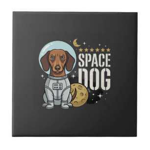 Azulejo Vector perro espacial astronauta Dachshund