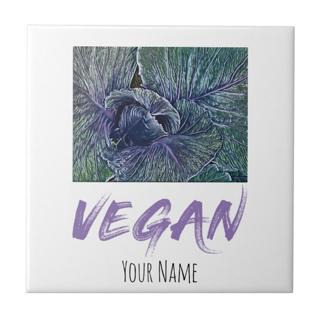 Azulejo Vegan Red Cabbage Vintage (Frente)