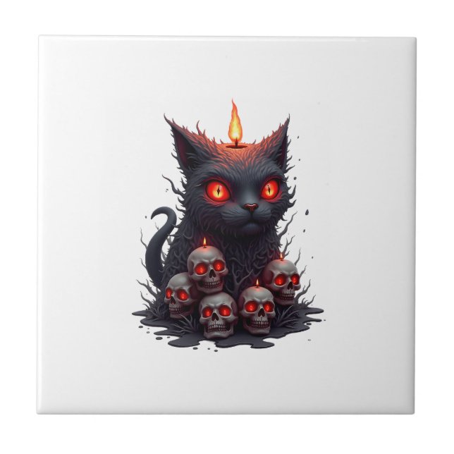 Azulejo Vela de Gato Espeluznante (Frente)
