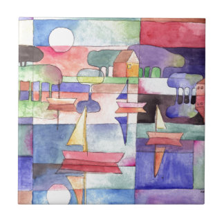 Azulejo VELA EN EL NAVEGADOR Pintando acuarela