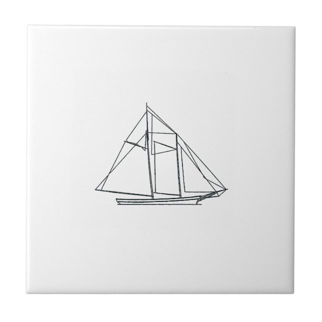 Azulejo Velero del Schooner (Frente)