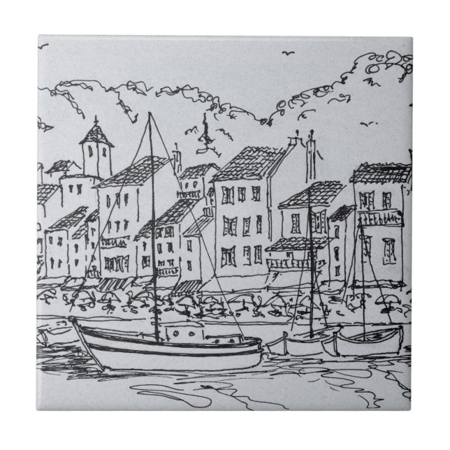 Azulejo Veleros en el puerto | Cassis, Francia (Frente)