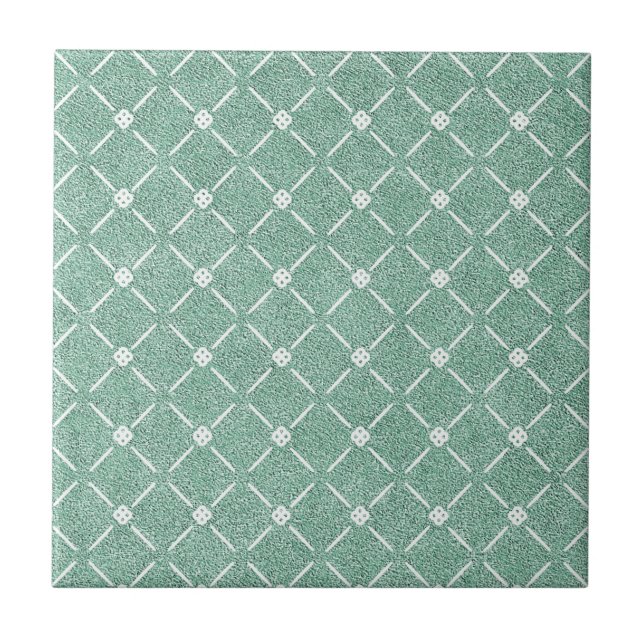 Azulejo Velvety Lattice Pattern in Mint Green (Frente)