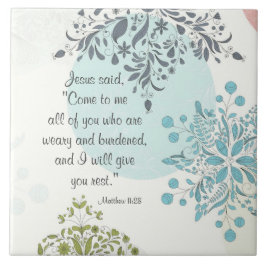Azulejo Ven a mí te daré descanso Matthew 11 Vintage