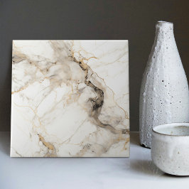 Azulejo Vena de oro Faux Marble Acento Intrincado