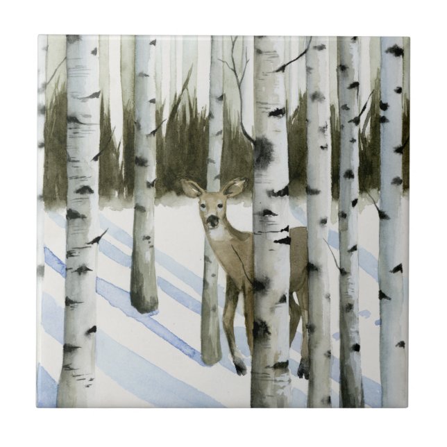 Azulejo Venado en la nieve (Frente)