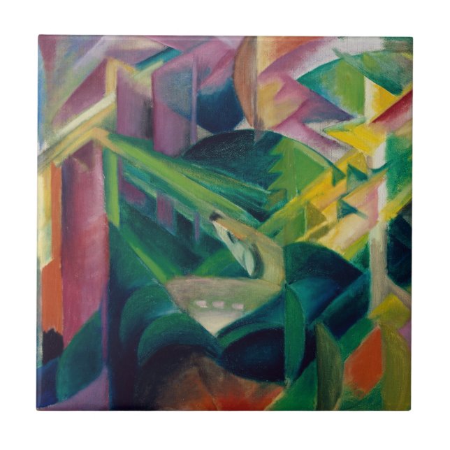 Azulejo Venado en un jardín de monasterio por Franz Marc (Frente)