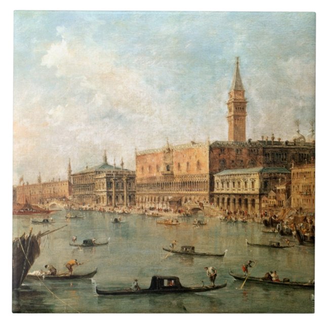 Azulejo Venecia: El Molo del dux el palacio y de los vagos (Frente)