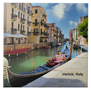 Azulejo Venecia, Italia, pintoresca con góndola y canal,
