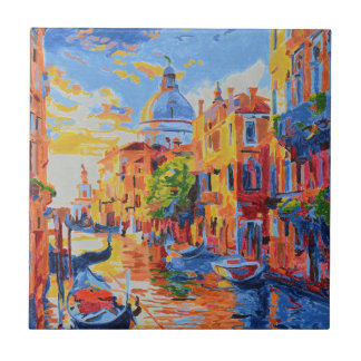 Azulejo Venetian Canal at Sunset tile 