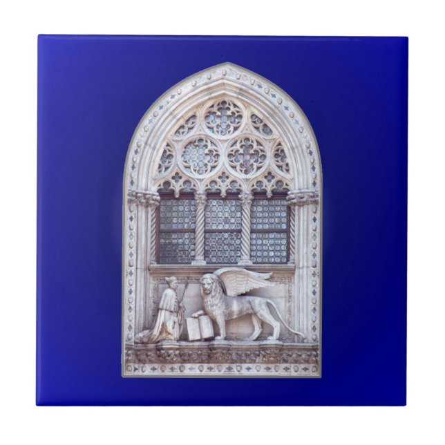 Azulejo Ventana coa alas Marco del león de San (Frente)