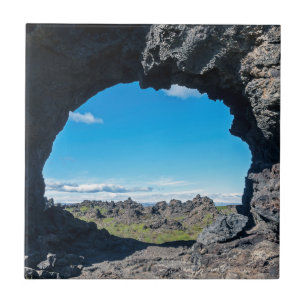 Azulejo Ventana de lava en Dimmuborgir, zona de Myvatn - I