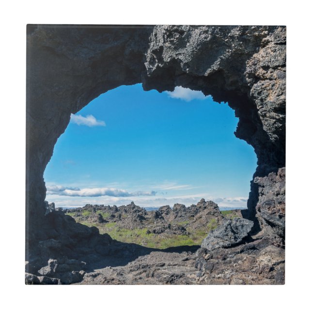 Azulejo Ventana de lava en Dimmuborgir, zona de Myvatn - I (Frente)