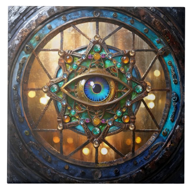 Azulejo Ventana de ojo de buey rústica Tercer Ojo (Frente)