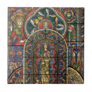 Azulejo Ventana de Vidrio Emplomado de Iglesia, Arquitectu