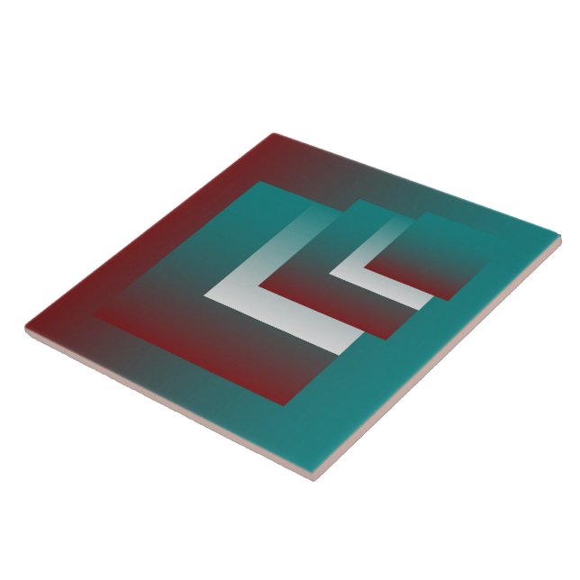 Azulejo Ventanas en blanco burdeos verde azulado (Lado)