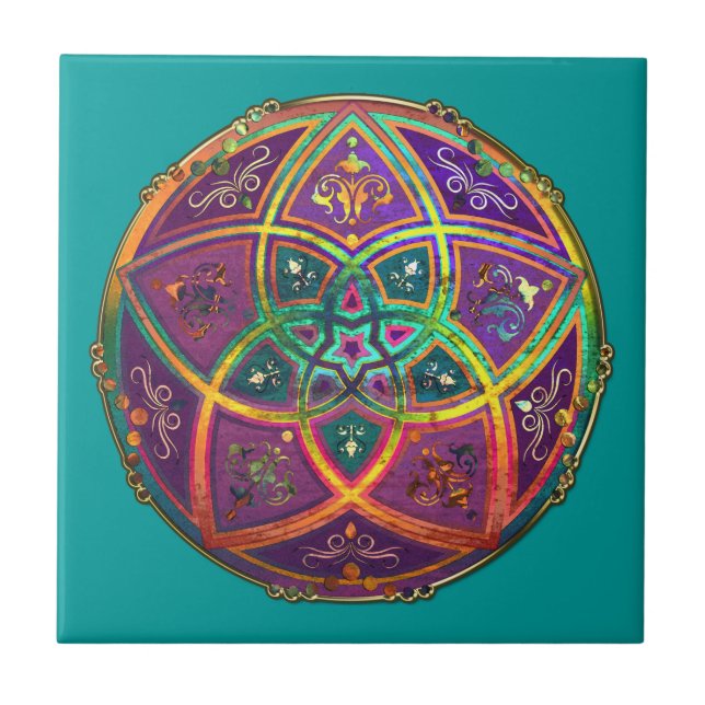 Azulejo Venus Flower of Love fineART Oriental Antique Gold (Frente)