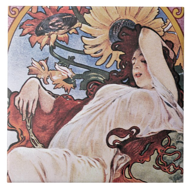 Azulejo Verano (Cuatro Temporadas), Mucha (Frente)