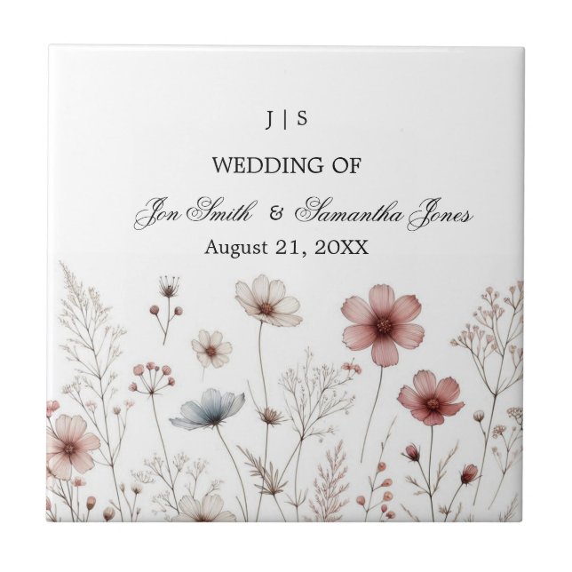 Azulejo Verano de boho floral simple (Frente)