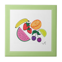 Azulejo Verano de frutas coloridas, Guay, diversión