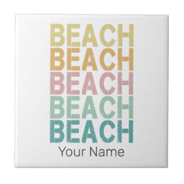 Azulejo Verano Vintage de vacaciones de playa retro