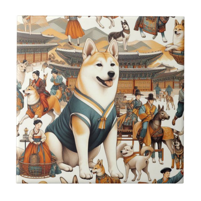 Azulejo Verdadera depuración de perros Jindo coreanos sin  (Frente)