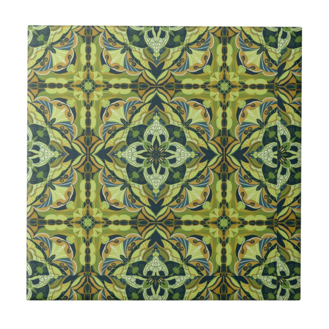Azulejo verde acuarela (Frente)