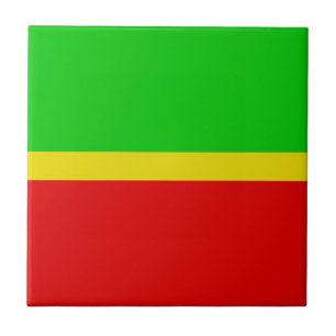Azulejo Verde, amarillo, y rojo