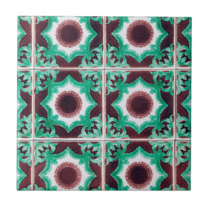 Azulejo Verde Antiguo y Marrón Portugués 