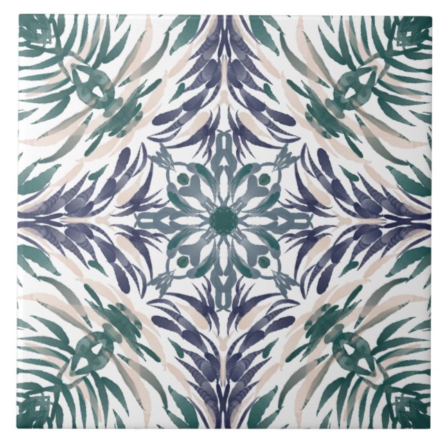 Azulejo Verde azul del Mediterráneo portugués (Frente)