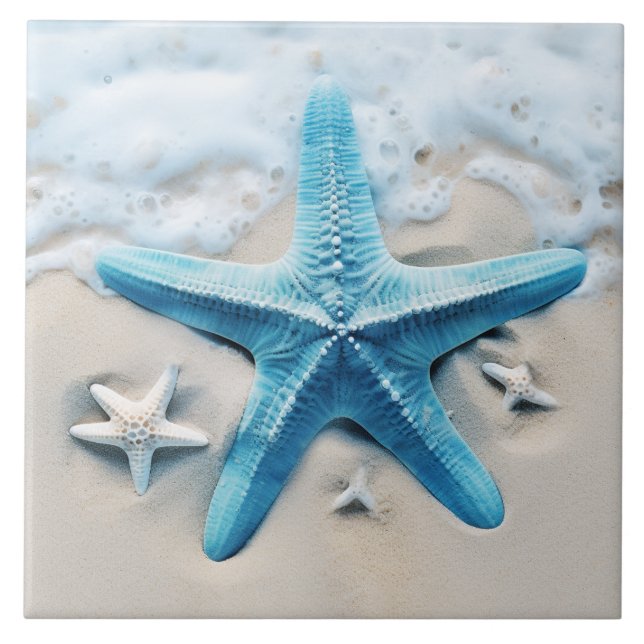 Azulejo Verde azulado Starfish Seafoam Beach Seashour Wate (Frente)