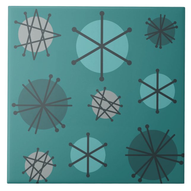 Azulejo Verde azulados estallidos modernos de mediados del (Frente)