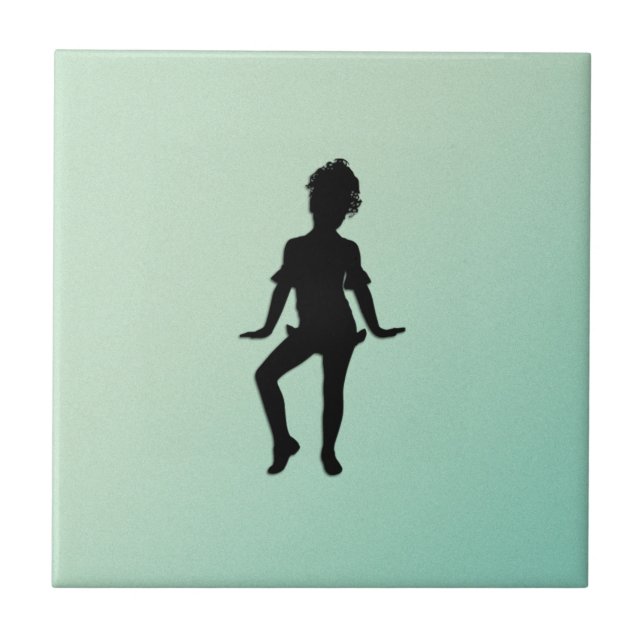 Azulejo Verde bailarín pequeño y más cursi (Frente)