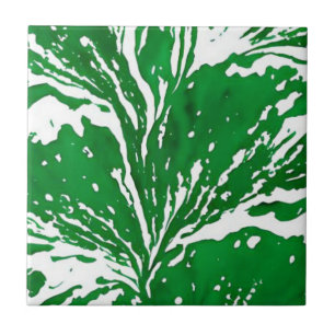 Azulejo verde esmeralda botánico floral