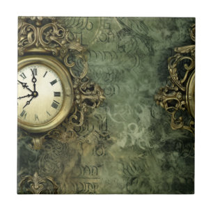 Azulejo Verde Esmeralda Rústico Antiguo Steampunk