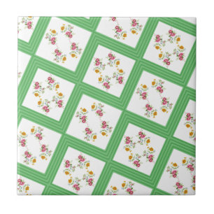Azulejo Verde Floral de Franja