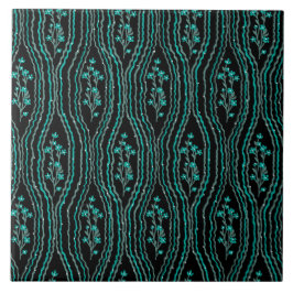 Azulejo Verde floral y negro